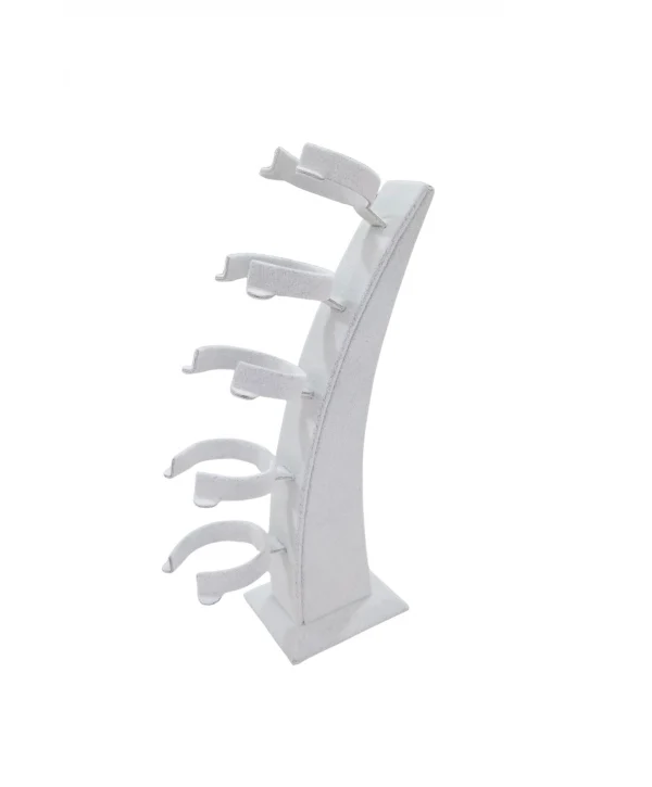 Dik 5 li Kelepçe & Bilezik Standı Süet Tekli Gri (24 cm)