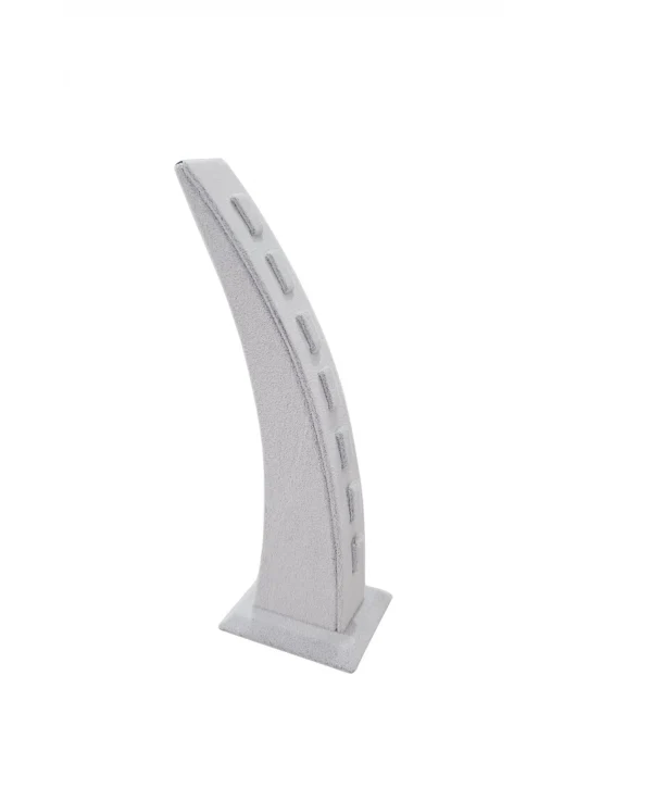 Dik 7 li Yüzüklük Standı Süet Tekli Gri (24 cm)