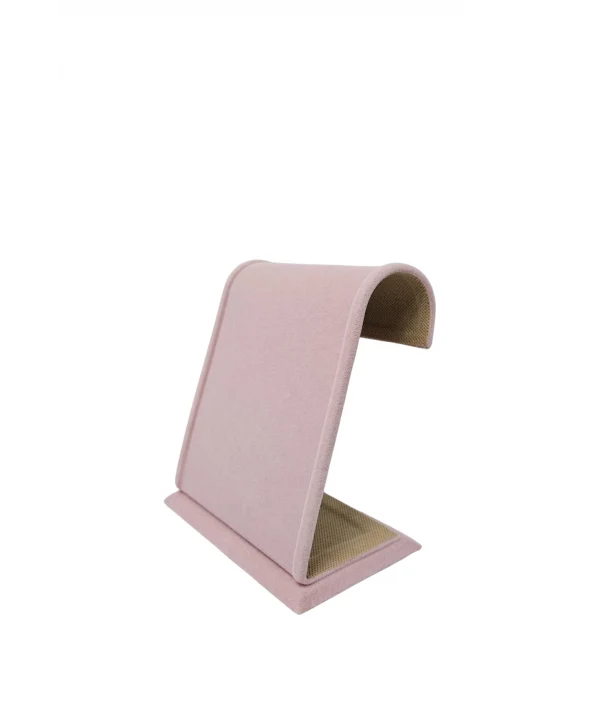 Dik Geniş S Bileklik&Zincir Standı Süet 12 Metal askılı (17 cm) Pembe