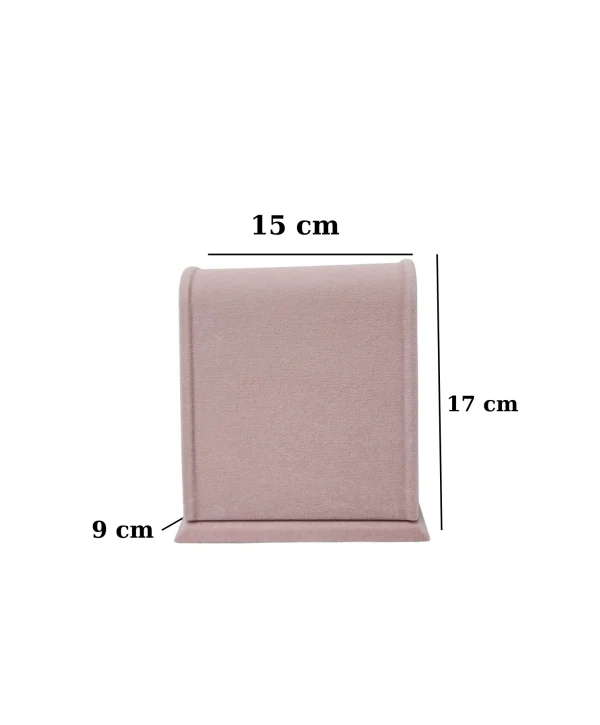 Dik Geniş S Bileklik&Zincir Standı Süet 12 Metal askılı (17 cm) Pembe