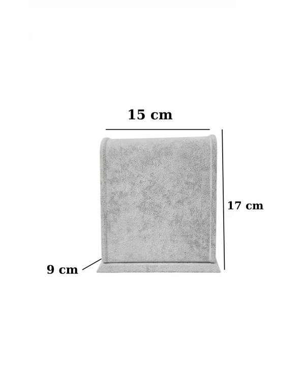 Dik Geniş S Bileklik&Zincir Standı Süet 12 Metal askılı (17 cm) Gri