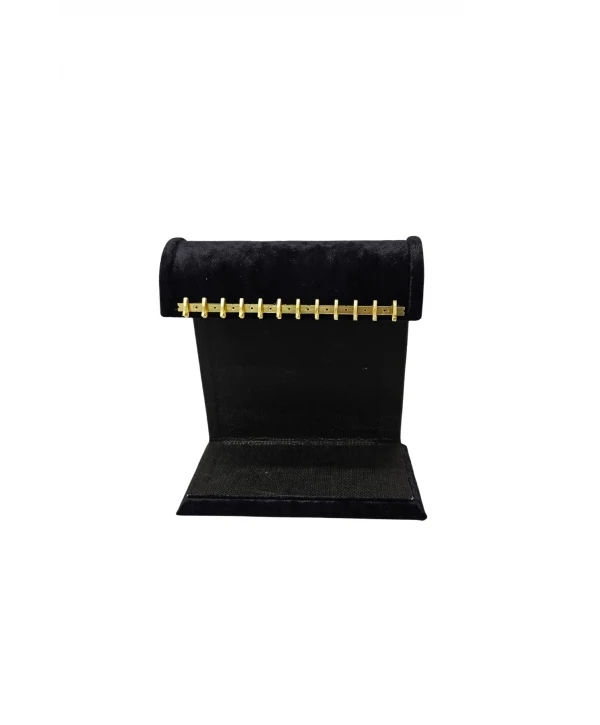 Dik Geniş S Bileklik&Zincir Standı Süet 12 Metal askılı (17 cm) Siyah