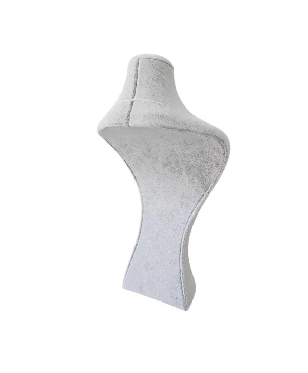 İNCİ Kolye & Gerdanlık Sergileme Mankeni Gri Süet 30 Cm 2.boy