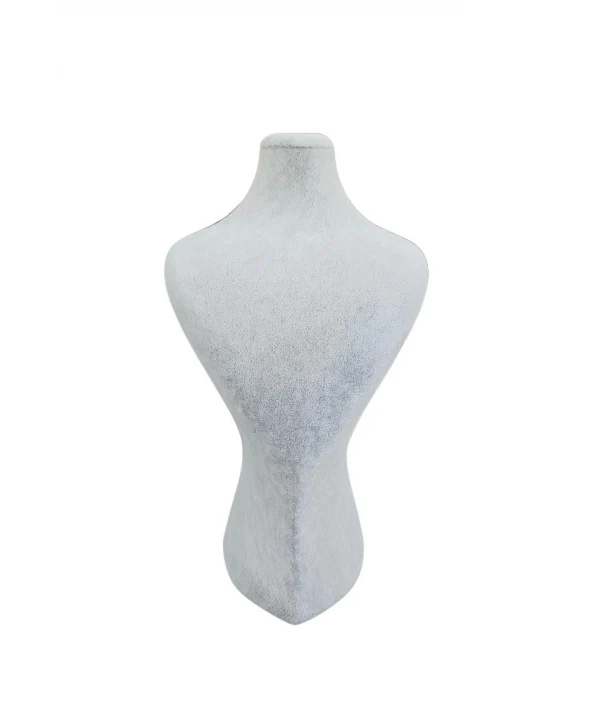 İNCİ Kolye & Gerdanlık Sergileme Mankeni Gri Süet 30 Cm 2.boy