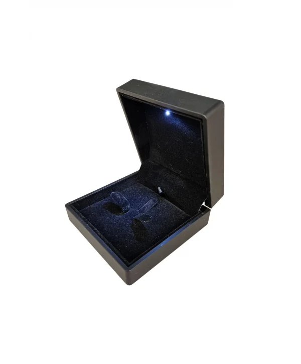 Işıklı Kare Mini Set Kutusu Siyah