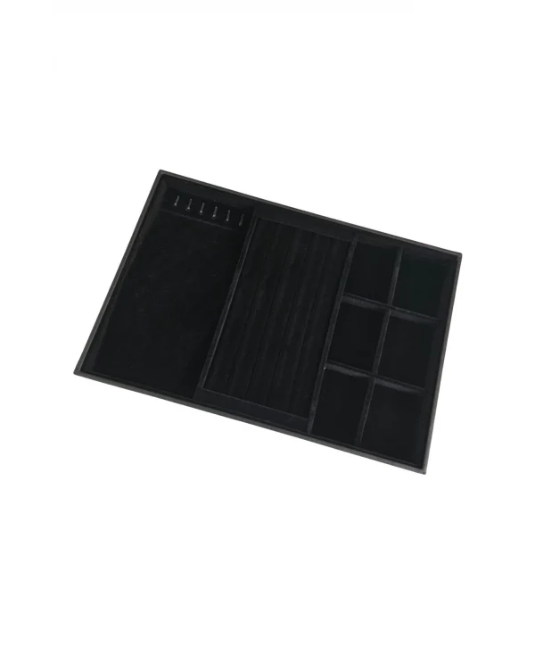 Ithal Organizatör Siyah Süet Tabla Kolye & Zincir & Yüzük Düzenleyici