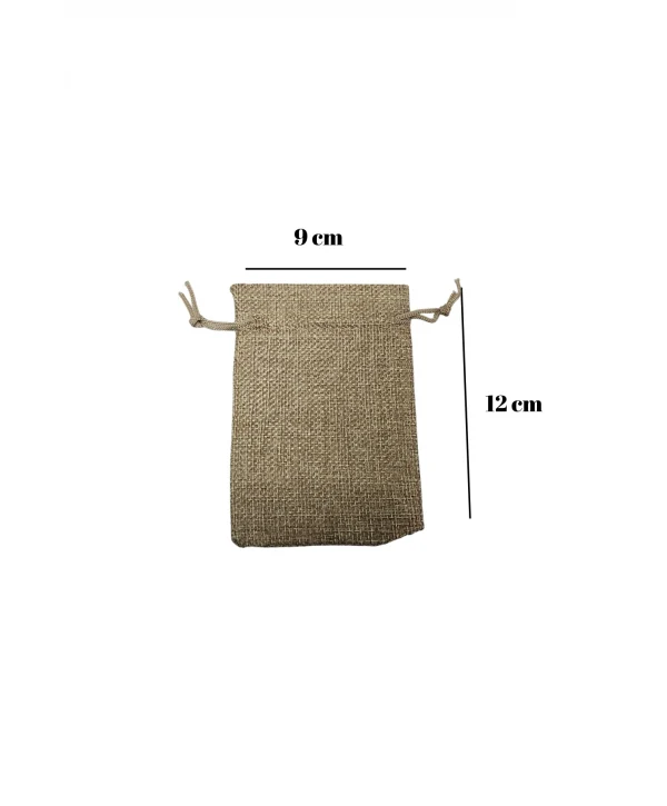 Jüt Hasır 50 Adet 9x12 cm Boy Takı, Altın ve Hediye Kesesi