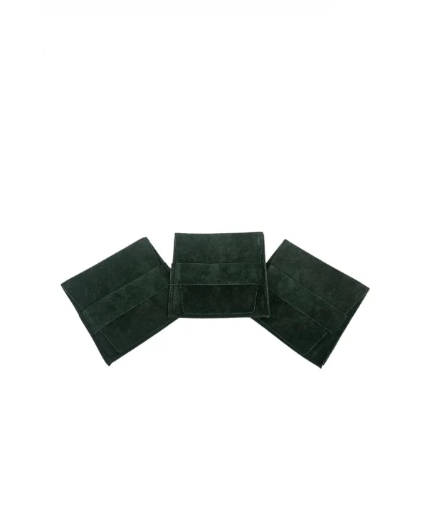 Kadife (Kemerli)Süet Kese Yeşil 10 Adet 8x8 Boy Takı, Altın Kesesi