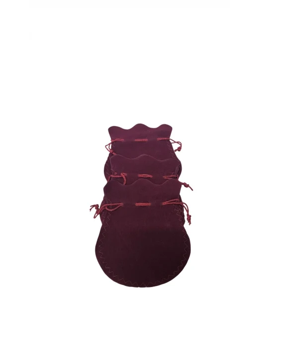 Kumaş Kese Bordo 50 Adet 11x14 Boy Takı, Altın Kesesi (ipli & Büzgülü)