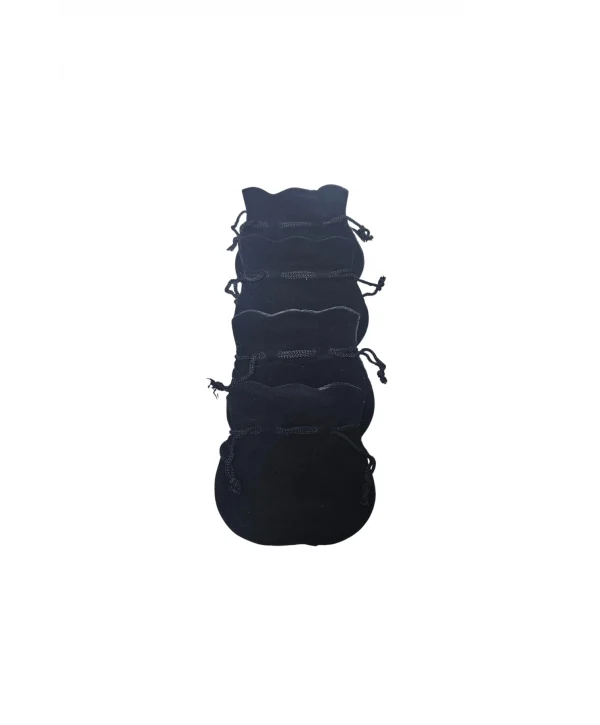 Kadife Kese Siyah 100 Adet 8x9 (2) Boy Takı, Altın Kesesi (ipli & Büzgülü)