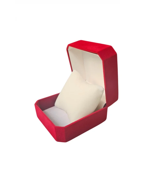 Kadife Menteşeli Saat & Bilezik Kutusu (Kırmızı)