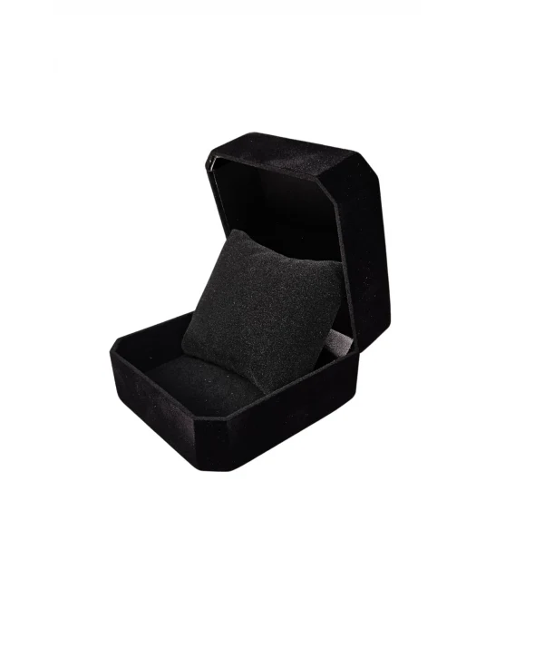 Kadife Menteşeli Saat &Bilezik Kutusu (Siyah)