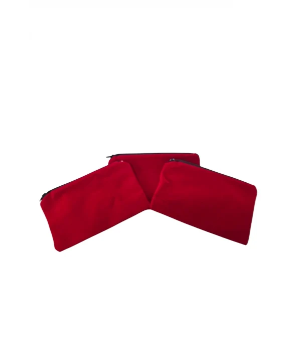 Kadife (SÜET)Cüzdan Kese Kırmızı 10 Adet 12x19 Boy Takı, Altın Kesesi (FERMUARLI)