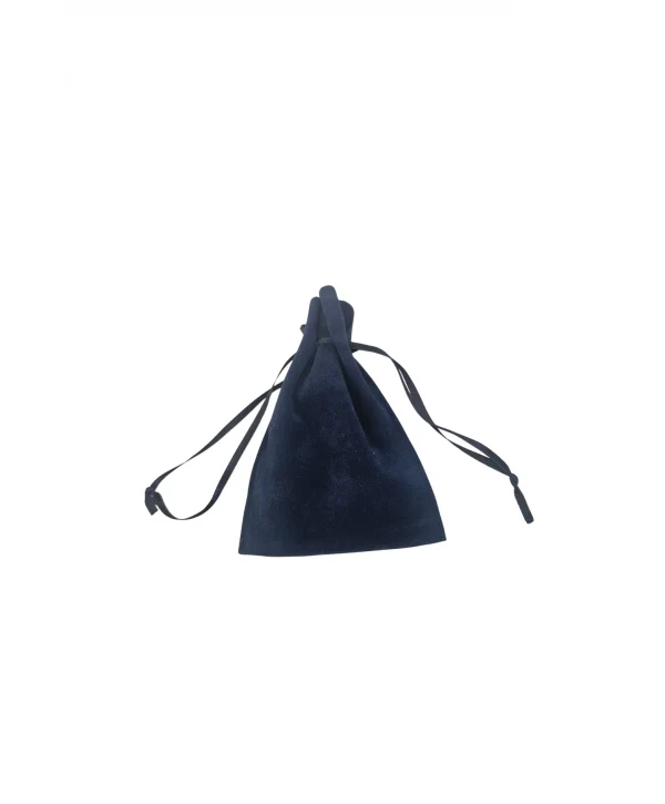 Kadife (SÜET) Yıldız Kese 25 Adet 8,5 x12 cm Boy Takı, Altın Kesesi (Lacivert)