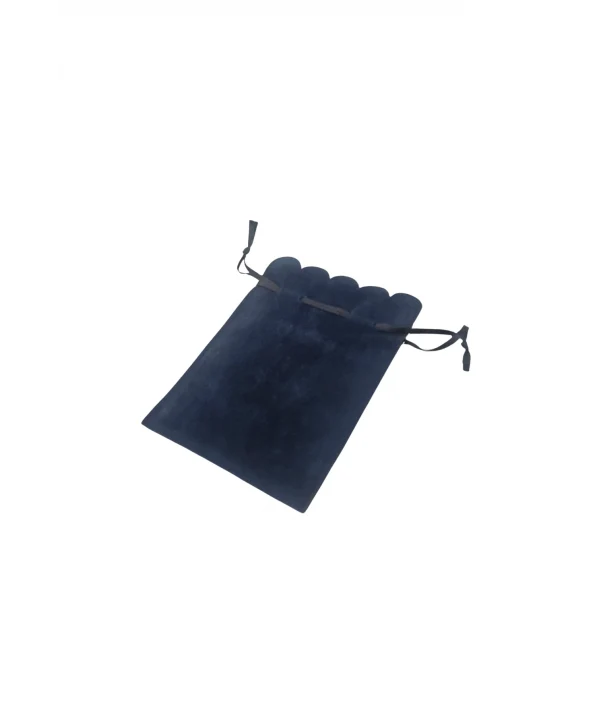 Kadife (SÜET) Yıldız Kese 25 Adet 8,5 x12 cm Boy Takı, Altın Kesesi (Lacivert)