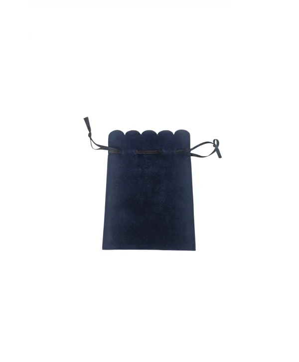 Kadife (SÜET) Yıldız Kese 25 Adet 8,5 x12 cm Boy Takı, Altın Kesesi (Lacivert)