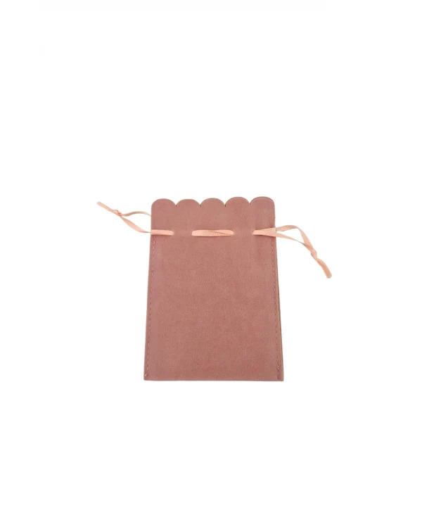 Kadife (SÜET) Yıldız Kese 10 Adet 8,5 x12 cm Boy Takı, Altın Kesesi (Pudra)