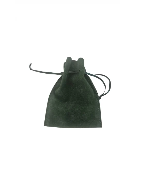 Kadife (SÜET) Yıldız Kese 10 Adet 8,5 x12 cm Boy Takı, Altın Kesesi (Yeşil)