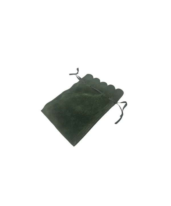 Kadife (SÜET) Yıldız Kese 10 Adet 8,5 x12 cm Boy Takı, Altın Kesesi (Yeşil)