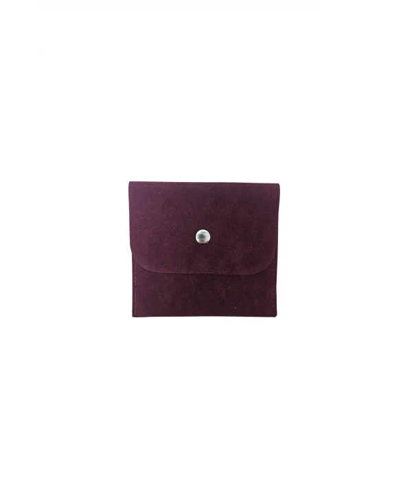 Kadife (SÜET) Zarf Kese Bordo 25 Adet 10x10 cm Boy Takı, Altın Kesesi (ÇITÇITLI)