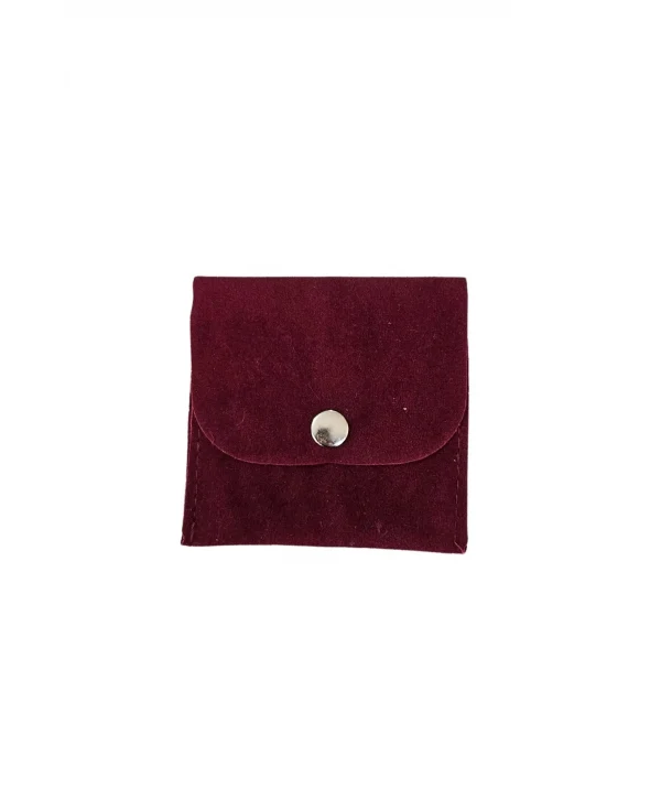 Kadife (SÜET) Zarf Kese Bordo 25 Adet 7x7 cm Boy Takı, Altın Kesesi (ÇITÇITLI)