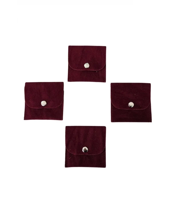 Kadife (SÜET) Zarf Kese Bordo 50 Adet 7x7 cm Boy Takı, Altın Kesesi (ÇITÇITLI)