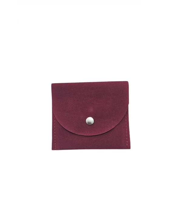 Kadife (SÜET) Zarf Kese Bordo 50 Adet 8x10 Boy Takı, Altın Kesesi (ÇITÇITLI)