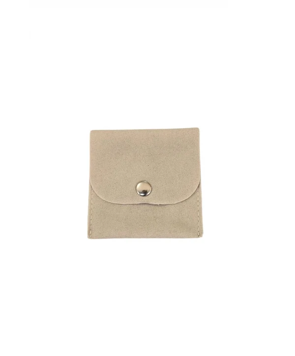 Kadife (SÜET) Zarf Kese Krem 10 Adet 7x7 cm Boy Takı, Altın Kesesi (ÇITÇITLI)