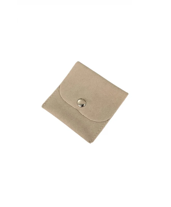 Kadife (SÜET) Zarf Kese Krem 10 Adet 7x7 cm Boy Takı, Altın Kesesi (ÇITÇITLI)