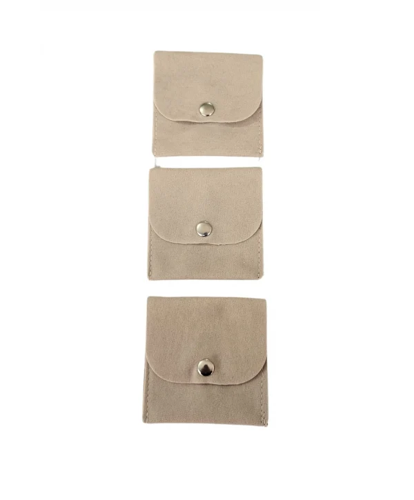 Kadife (SÜET) Zarf Kese Krem 50 Adet 7x7 cm Boy Takı, Altın Kesesi (ÇITÇITLI)