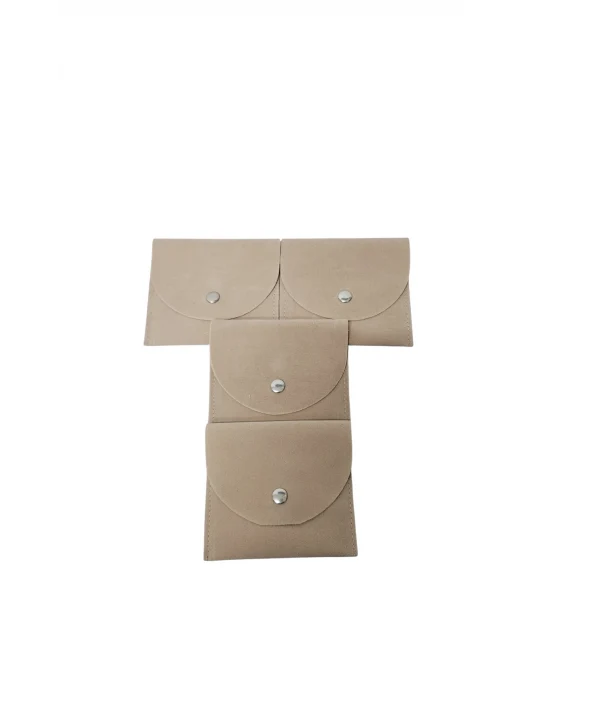 Kadife (SÜET) Zarf Kese Krem 50 Adet 8x10 Boy Takı, Altın Kesesi (ÇITÇITLI)