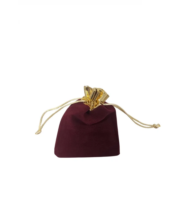 Kadife Üstü Altın Şeritli Bordo 25 Adet 9x12 cm Boy Takı, Altın ve HediyeKesesi