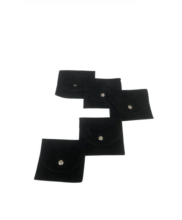 Kadife (Süet) Zarf Kese Siyah 25 Adet 8X10 Boy Takı, Altın Kesesi (Çıtçıtlı)