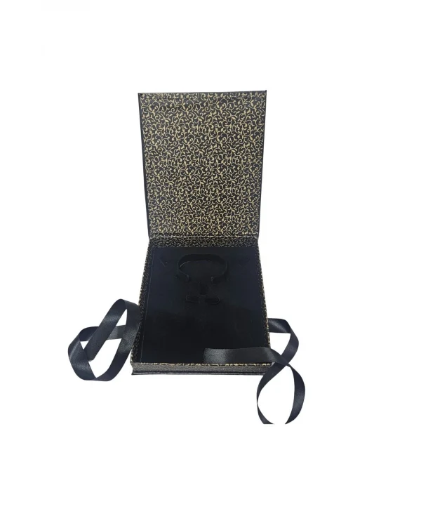 Kurdelalı Deri Set Kutusu (17x20 Cm) Siyah (Deri)