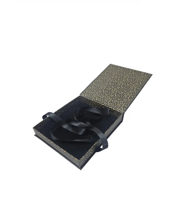 Kurdelalı Deri Set Kutusu (17x20 Cm) Siyah (Deri)