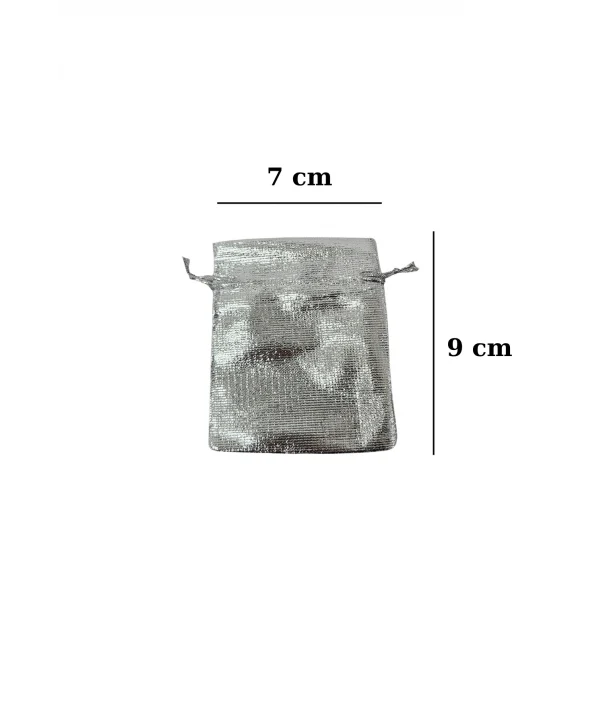 Lame 25 Adet 7X9 cm Boy Takı, Altın ve Hediye Kesesi(Gümüş)