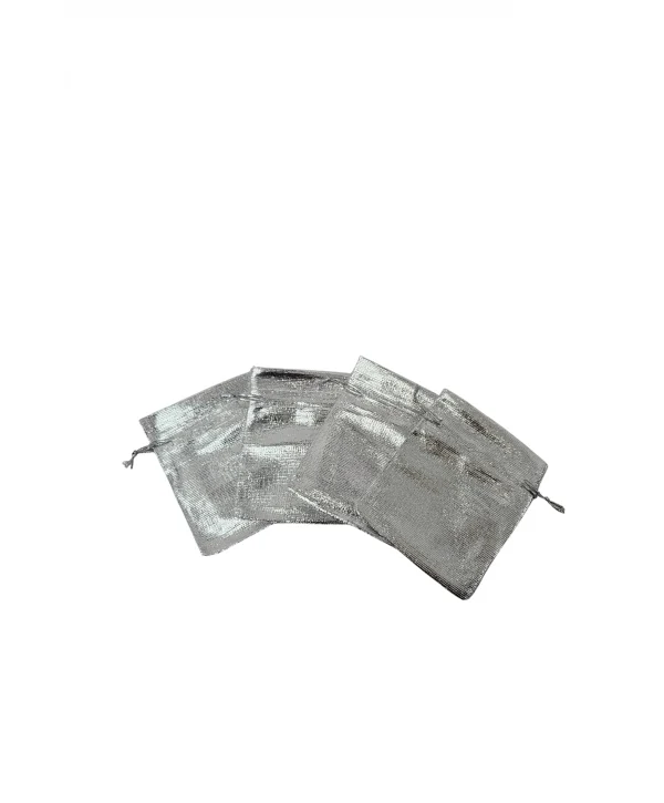 Lame 50 Adet 7X9 cm Boy Takı, Altın ve Hediye Kesesi (Gümüş)