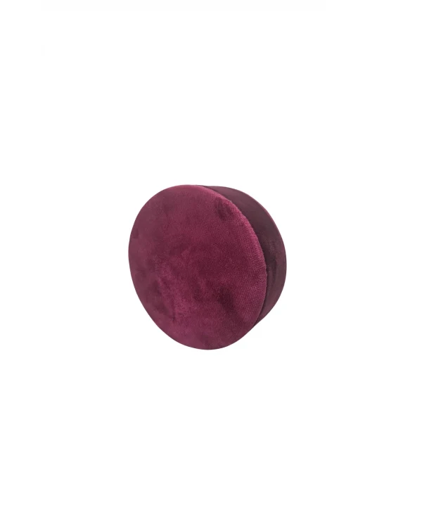 Lüks Kadife Yuvarlak Takı ve Mücevher Kutusu (12x12 cm) Bordo