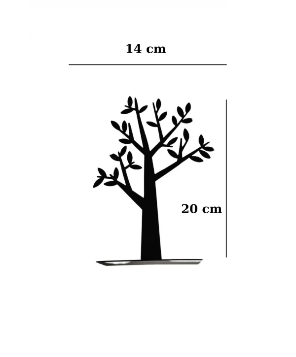 Metal Ağaç Kolye ve Zincir Standı (Siyah) Takı Düzenleme Organizatör (20 cm )