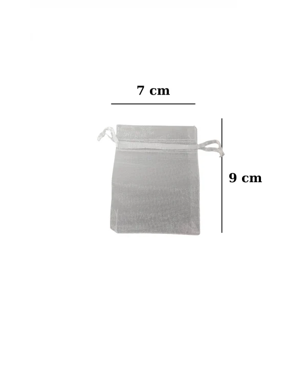 Organize tül Beyaz 25 Adet 7x9 cm Boy Takı, Altın ve Hediye Kesesi