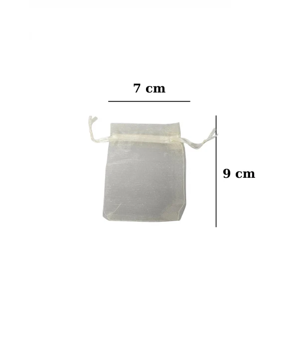 Organize tül Krem 25 Adet 7x9 cm Boy Takı, Altın ve Hediye Kesesi