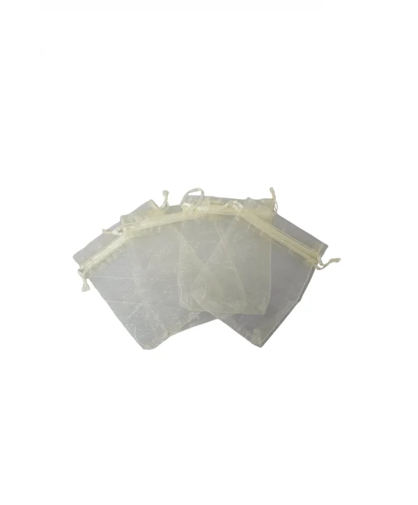 Organize tül Krem 25 Adet 9x12 cm Boy Takı, Altın ve Hediye Kesesi