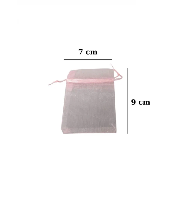 Organize tül Pembe 50 Adet 7x9 cm Boy Takı, Altın ve Hediye Kesesi