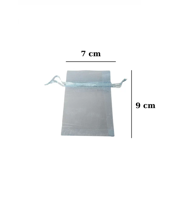 Organize tül Mavi 50 Adet 7x9 cm Boy Takı, Altın ve Hediye Kesesi