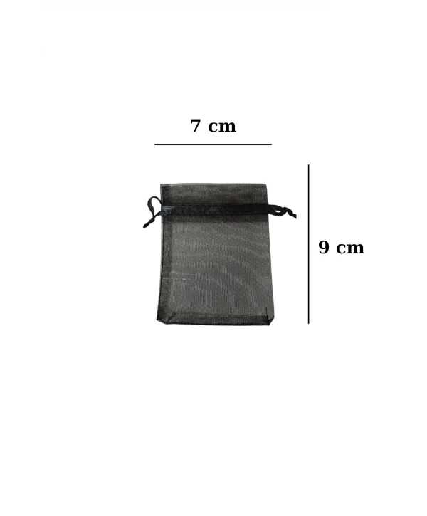 Organize tül Siyah 50 Adet 7x9 cm Boy Takı, Altın ve Hediye Kesesi
