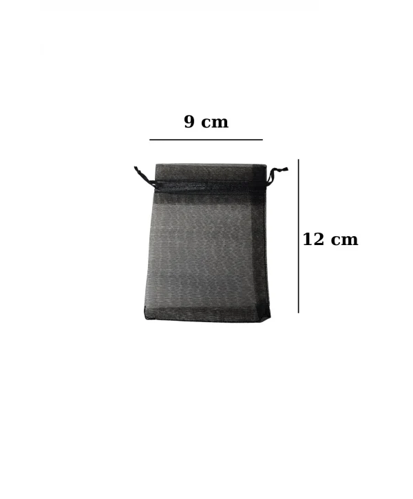 Organize tül Siyah 50 Adet 9x12 cm Boy Takı, Altın ve Hediye Kesesi