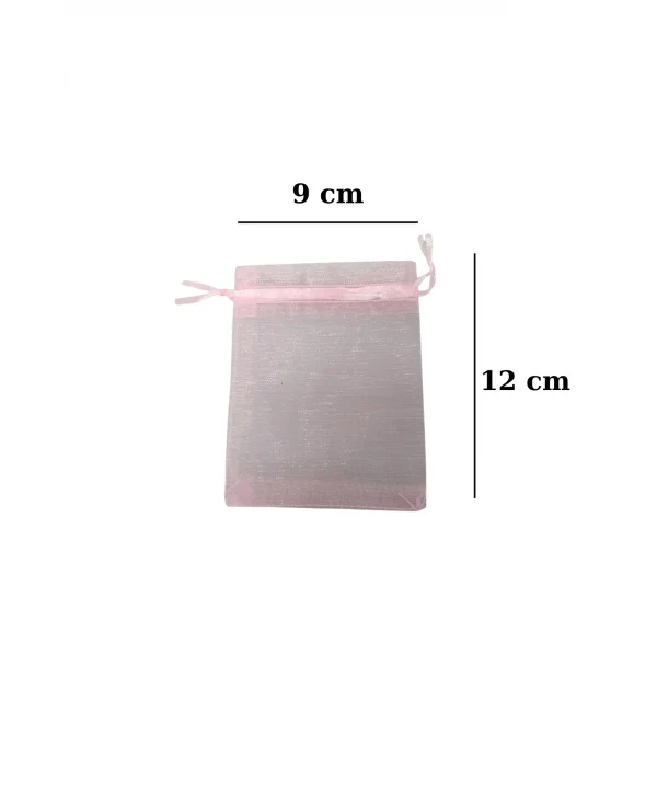 Organize tül Pembe 50 Adet 9x12 cm Boy Takı, Altın ve Hediye Kesesi