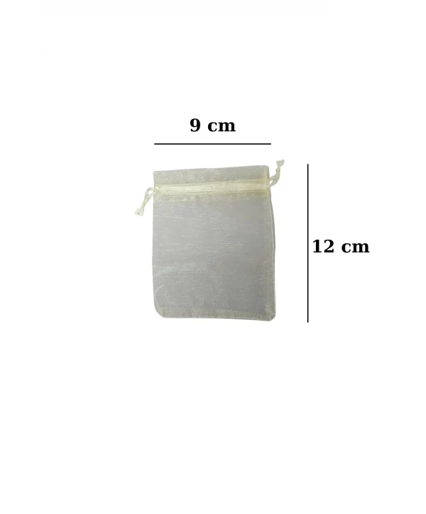 Organize tül Krem 50 Adet 9x12 cm Boy Takı, Altın ve Hediye Kesesi