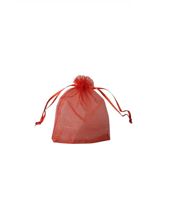 Organize tül Kırmızı 50 Adet 9x12 cm Boy Takı, Altın ve Hediye Kesesi