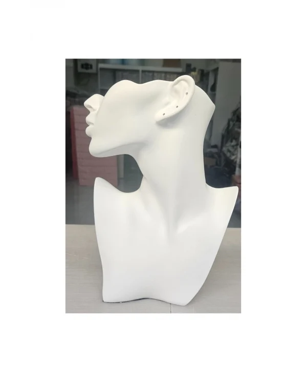 Polyester Kolye&gerdanlık Ve Küpelik Silüet Sergileme Mankeni 30 Cm Beyaz